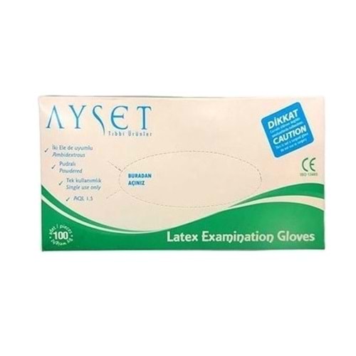 Ayset Lateks Muayene Eldiveni Pudralı L