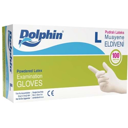 Dolphin Pudralı Lateks Eldiven Large 100 lü