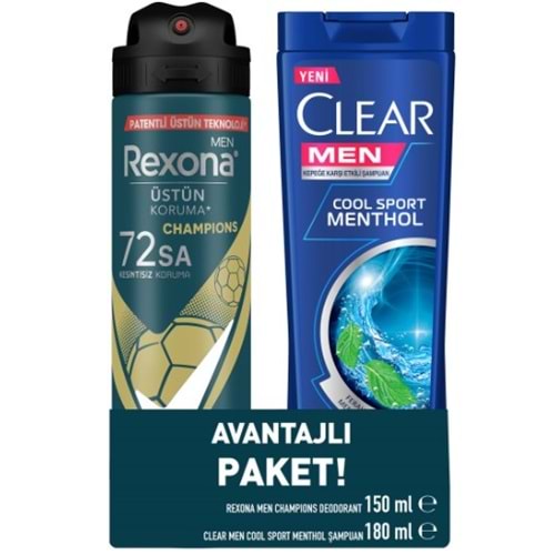 Rexona Deo Champions+ Clear Men Cool Sport 180Ml