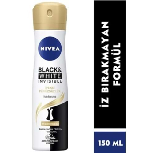 Nivea Deodorant İnvisible B&W İpeksi Pürüzsüzlük 150Ml