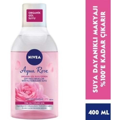 Nivea Aqua Rose Çift Bazlı Temizleme Suyu 400Ml