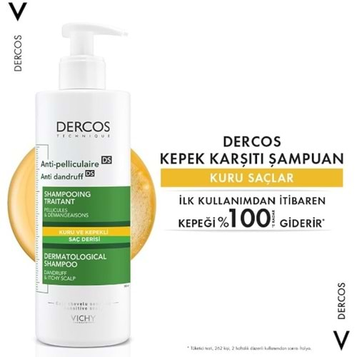 Dercos Kepek Karşıtı Şampuan Kuru ve Kepekli 390Ml