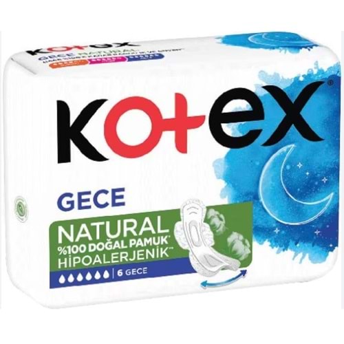 Kotex Natural Gece 6 Lı