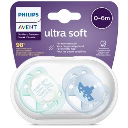 Phılıps Avent Ultra Soft 0-6 Ay 2Lı Emzık Erkek