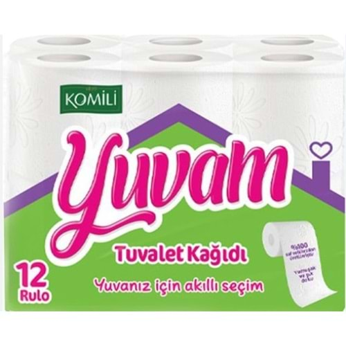 Komılı Yuvam Tuvalet Kagıdı 12 Rulo 2 Katlı