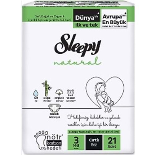 Sleepy Natural Midi No:3 21li Bebek Bezi