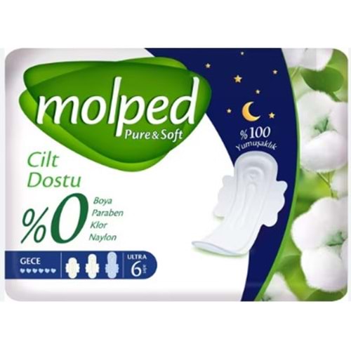 Molped Pure & Soft Hijyenik Ped Gece 6lı