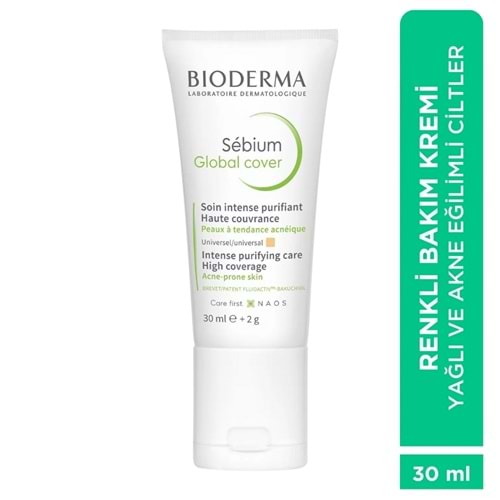 Bioderma Sebium Global Cover Sivilce Karşıtı Renkli Bakım Kremi 30 mL