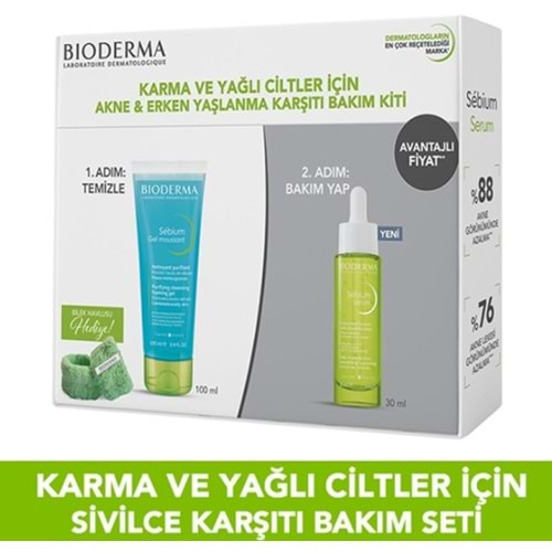 Bıoderma Sebıum Gel 100Ml+ Sebıum Serum 30Ml Set Bılek Havlusu Hedıyelı