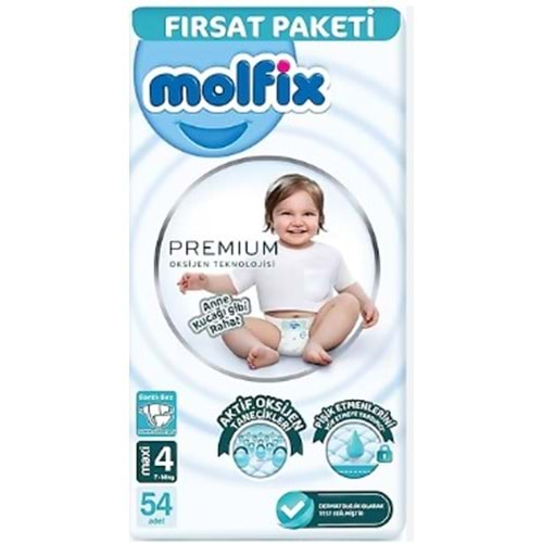 Molfix Premium Fırsat Paketi No:4 Maxi (7-14kg) 54Lü