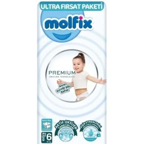 Molfix Premium Fırsat Paketi No:6 XL (15+kg) 34Lü Bebek Bezi