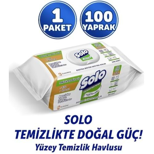 Solo Yüzey Temızlık Havlusu 100Lü Beyaz Sabun Ferahlıgı