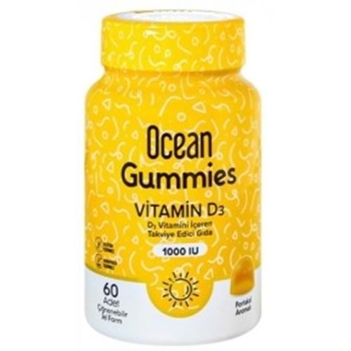 Ocean Gummıes Vıtamın D3 1000IU Portakallı 60 Çıgneme Jel