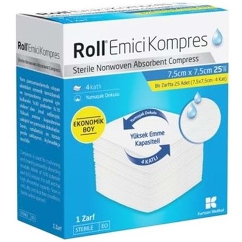 Roll Emici Kompres 7,5*7,5cm 25Li