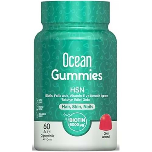 Ocean Gummies HSN Hair,Skin,Nails Çiğnenebilir Jel 60Lı