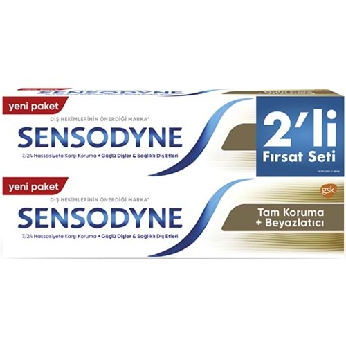 Sensodyne Tam Koruma+Beyazlatıcı 2Li Set Diş Macunu 2*50Ml