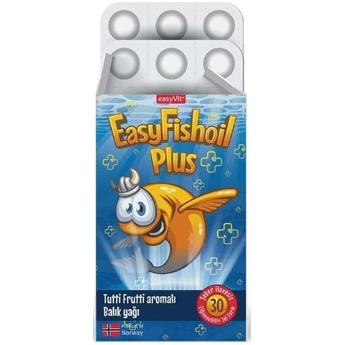 EasyFishOil Plus 30 Çiğneme Jel Form Tutti Frutti Aromalı