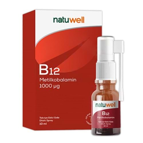 Natuwell Vitamin B12 Metilkobalamin Dilaltı Sprey 10 ml