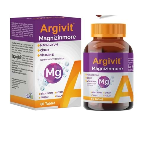 Argivit Magnizinmore Takviye Edici Gıda 60 Tablet