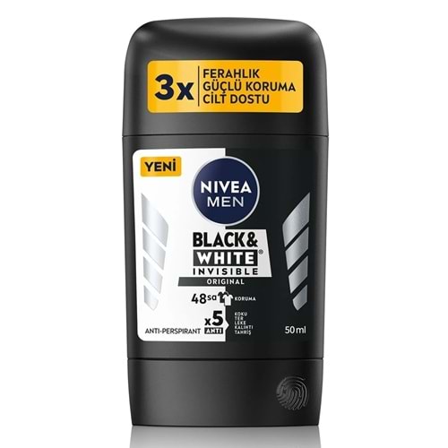 Nivea Stick Deodorant Black&White Original Erkek 50ml