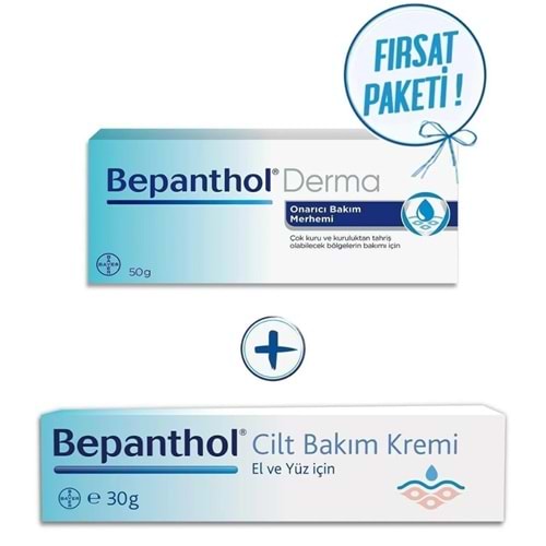 Bepanthol Onarıcı Bakım Merhemi 50 gr & Cilt Bakım Kremi 30 gr