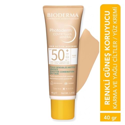 Bioderma Photoderm Cover Touch Mineral SPF50+ Light Güneş Kremi 40 gr