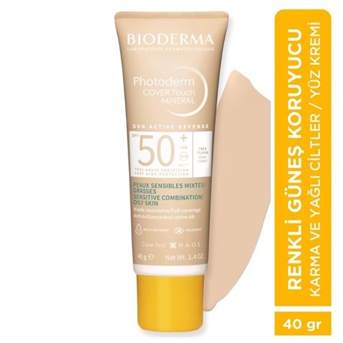 Bioderma Photoderm Cover Touch Mineral SPF50+ Very Light Güneş Kremi 40 gr