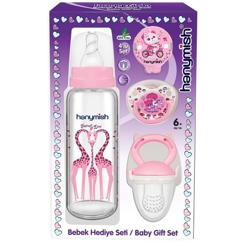 Hanymish 4Lü Bebek Hediye Seti Pembe (652)