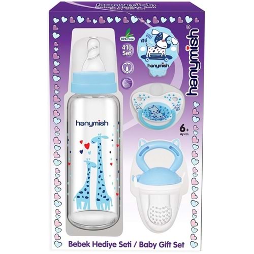 Hanymish 4Lü Bebek Hediye Seti Mavi (653)