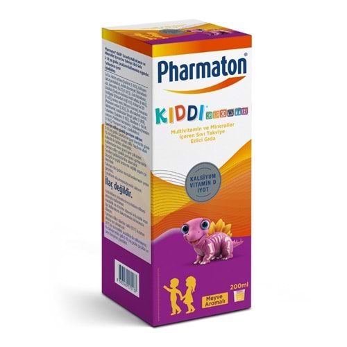 Pharmaton Kiddi Growth Kalsiyum, Vitamin D, İyot İçeren Meyve Aromalı Gıda 200ml