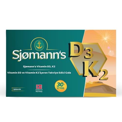 Sjomanns Vitamin D3K2 30 Çiğnenebilir Jel Form