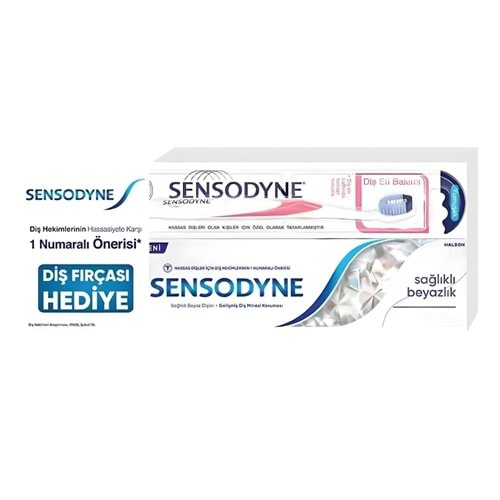 Sensodyne Sağlıklı Beyazlık Diş Macunu 75 ml + Diş Eti Bakımı Diş Fırçası