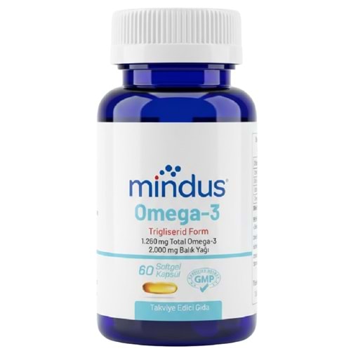 Mindus Omega-3 Balık Yağı Takviye Edici Gıda 60 Softgel Kapsül