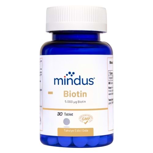 Mindus Biotin Takviye Edici Gıda 30 Tablet