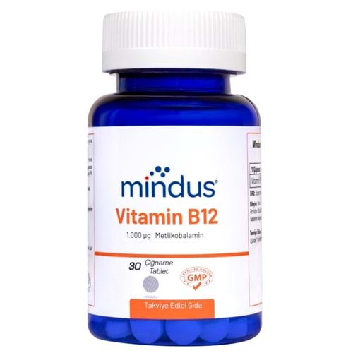 Mindus B12 Vitamini Takviye Edici Gıda 30 Çiğneme Tablet