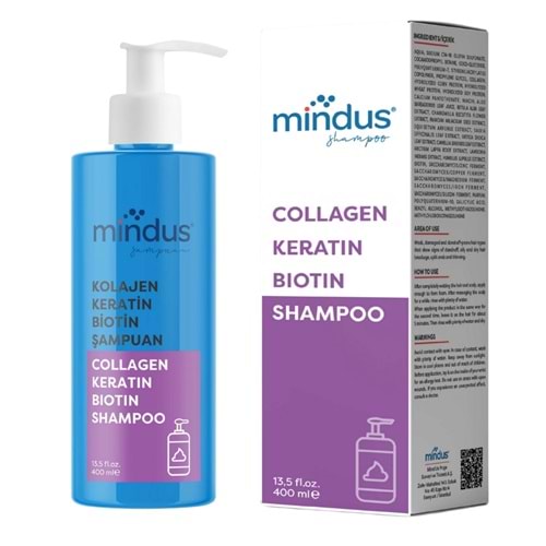 Mindus Collagen & Keratin & Biotin Ekstra Hacim Şampuanı 400 mL
