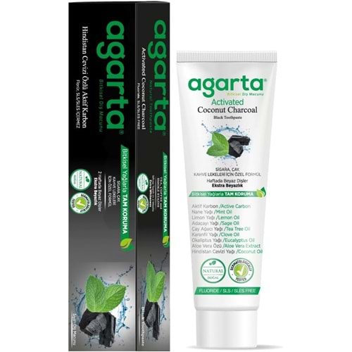 Agarta Bitkisel Diş Macunu Hindistan Cevizi Özlü Aktif Karbon 100Ml