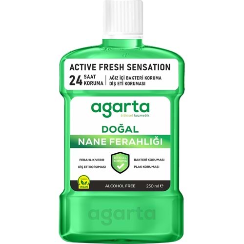 Agarta Bitkisel Ağız Çalkalama Suyu Nane Ferahlığı (Alkolsüz) 250Ml