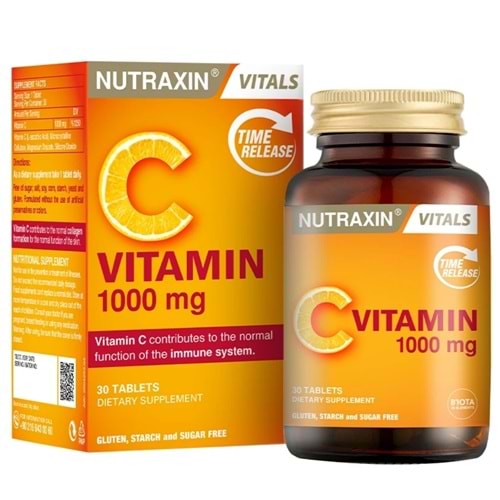 Nutraxin Vitamin C 1000 mg Takviye Edici Gıda 30 Tablet