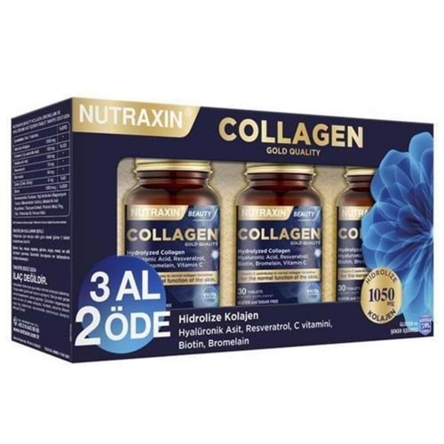 Nutraxin Collagen Beauty Hidrolize Kolajen 3 x 30 Kapsül - 3 Al 2 Öde