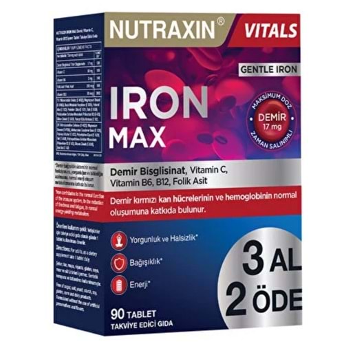 Nutraxin Iron Max 17 Mg 90 Tablet - 3 al 2 Öde