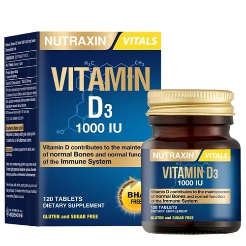 Nutraxin D3 Vitamini 1.000 IU 120 Tablet