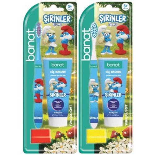 Banat Şirinler Çocuk Diş Macunu 25ml + Diş Fırçası Seti