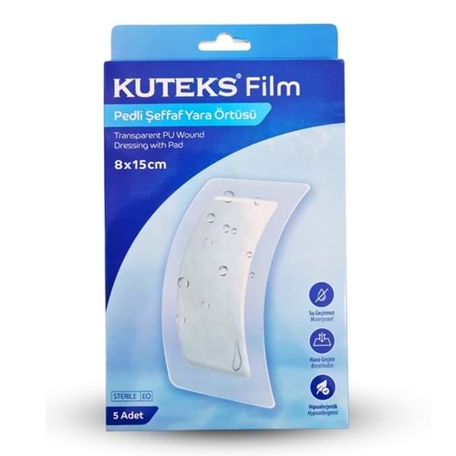 Kuteks Film Pedli Şeffaf Yara Örtüsü 8x15 cm - 5li