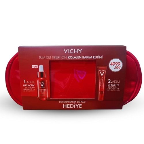Vichy Liftactiv Collagen 16 Serum 30ml + Collagen 16 Göz Kremi 15ml Çanta Hediyeli