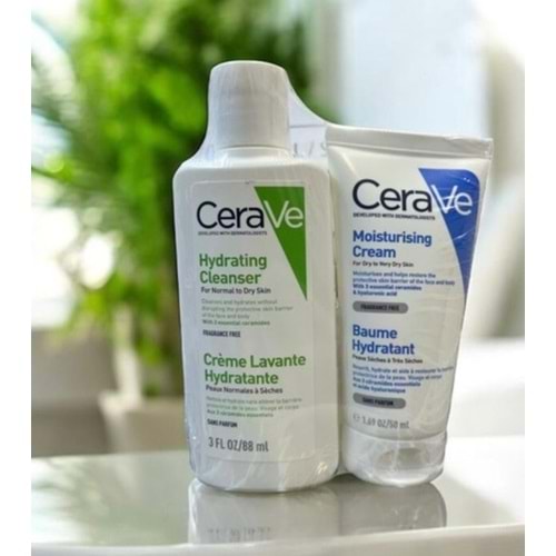 CeraVe Nemlendiren Temizleyici 88mL+ Nemlendirici Krem 50mL