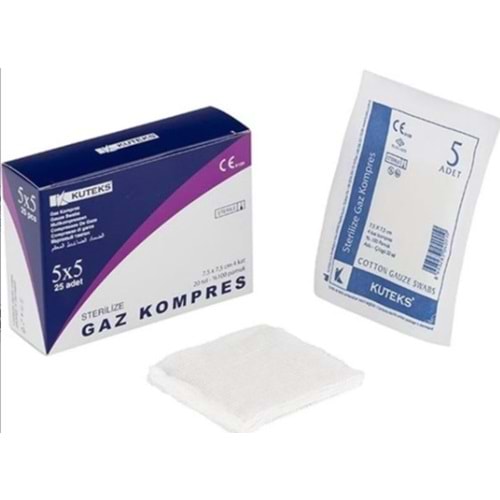 Kuteks Gaz Kompres 25 Adet (5*5)