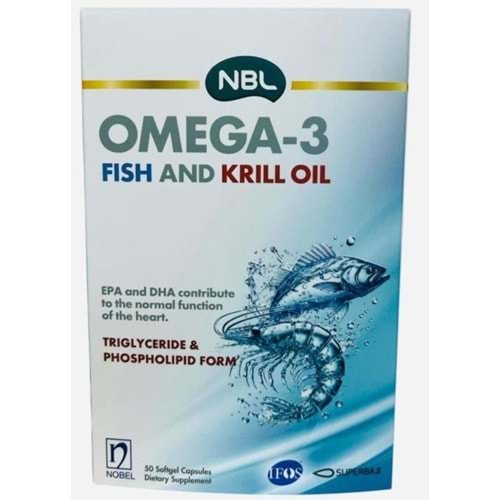 NBL Omega-3 Balık ve Krill Yağı İçeren Takviye Edici Gıda 50 Kapsül