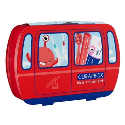 Curaprox Kids Travel Set, Kırmızı