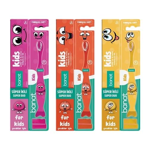 Banat Kids Süper İkili Diş Macunu ve Fırça Seti (50 mL, Yumuşak)